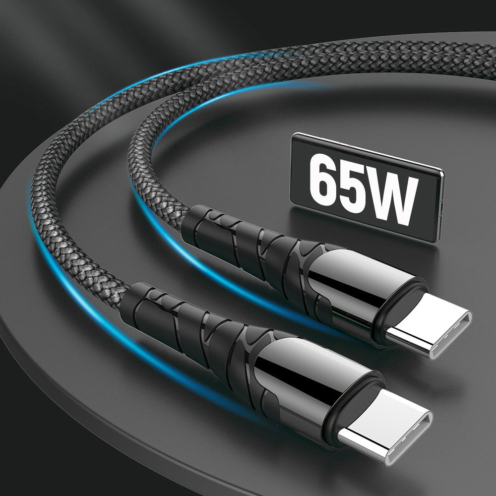 Καλώδιο Δεδομένων και Φόρτισης USB-C - USB-C ColorWay CW-CBPDCC040, 65W, 1m, Γκρι