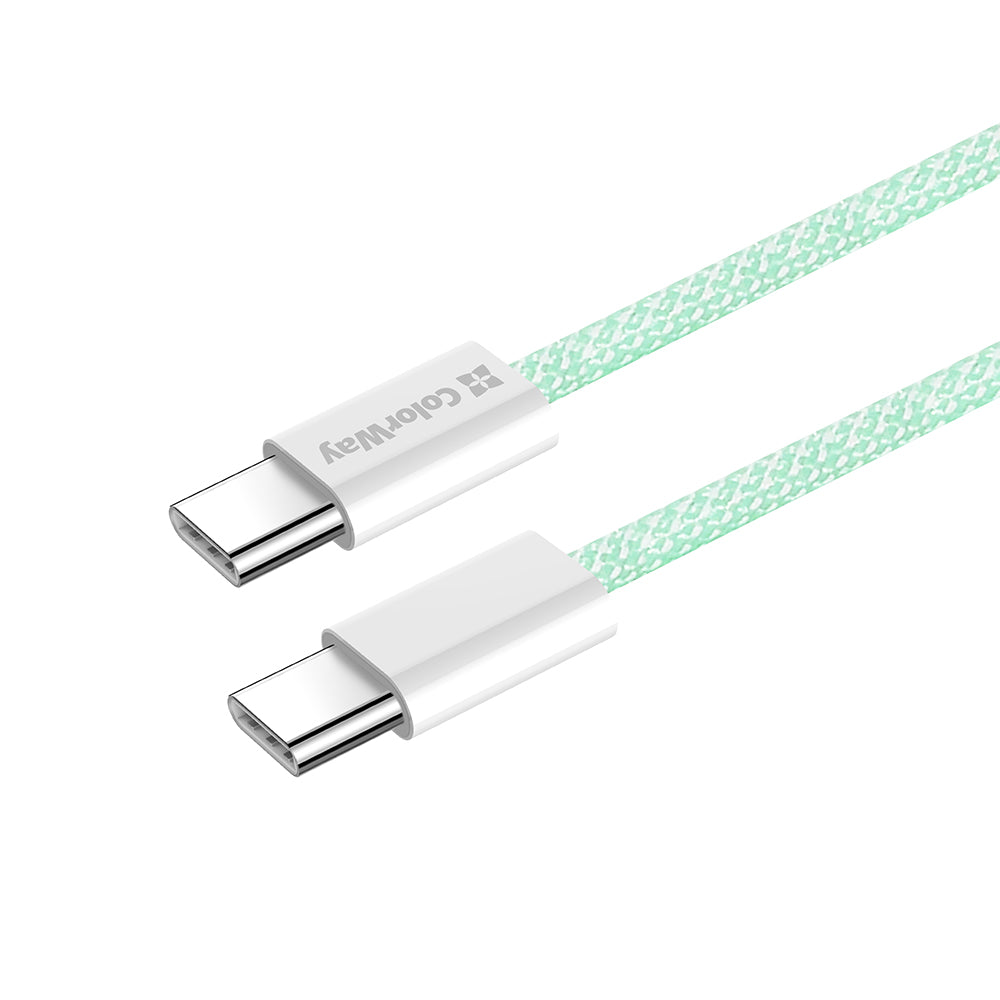 Καλώδιο Δεδομένων και Φόρτισης USB-C - USB-C ColorWay CW-CBPDCC061, 60W, 1m, Πράσινο