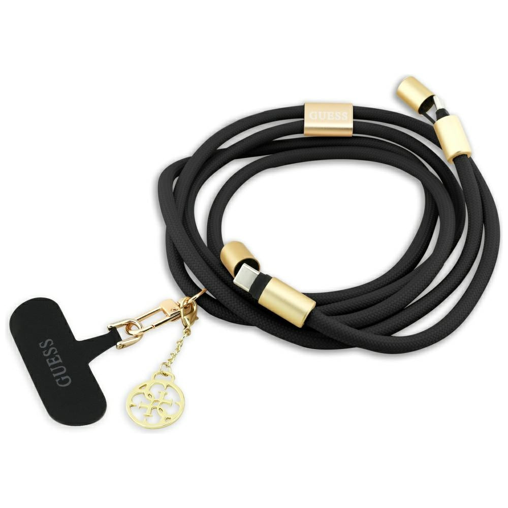 Καλώδιο Δεδομένων και Φόρτισης USB-C - USB-C Guess CBDY 4G Charm, 100W, 1.5m, Μαύρο
