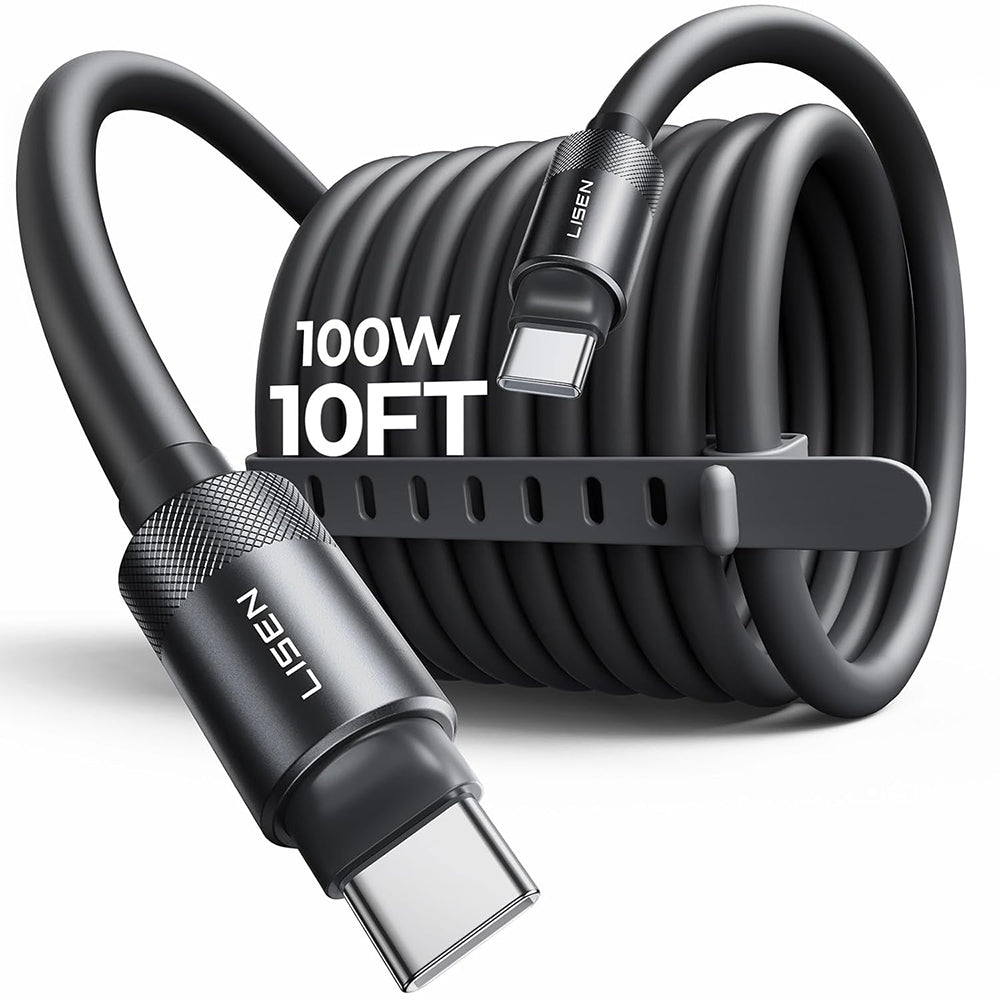 Καλώδιο Δεδομένων και Φόρτισης USB-C - USB-C Lisen L115, 100W, 3m, Μαύρο YL0125040001
