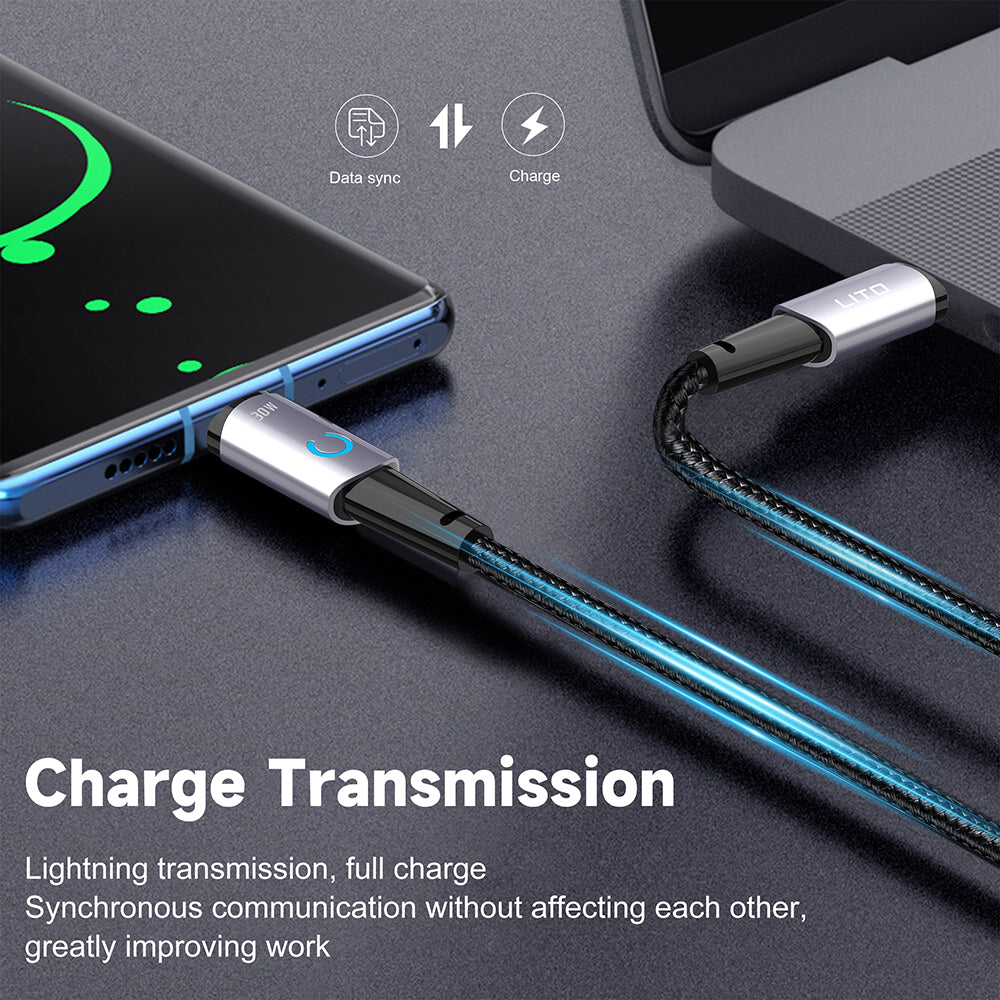 Καλώδιο Δεδομένων και Φόρτισης USB-C - USB-C Lito LD10CC, 60W, 1m, Μαύρο