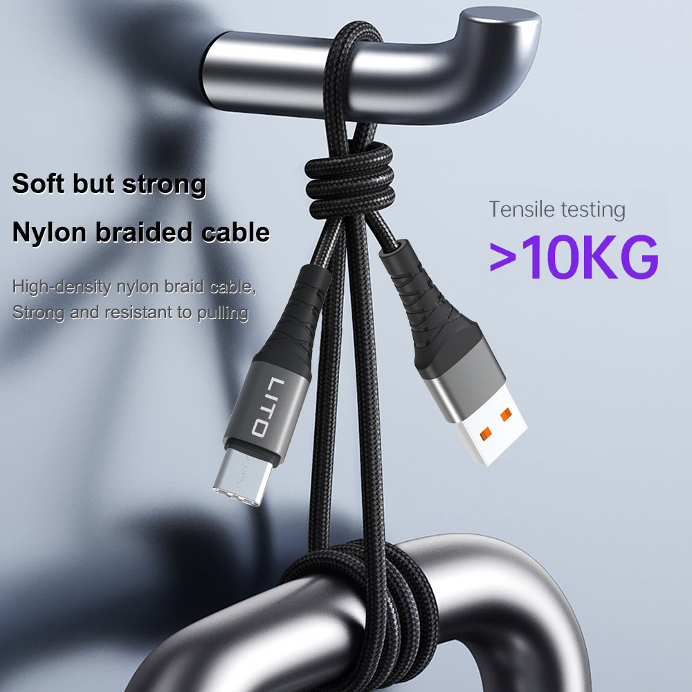 Καλώδιο Δεδομένων και Φόρτισης USB-C - USB-C Lito LD22CC, 60W, 2m, Μαύρο