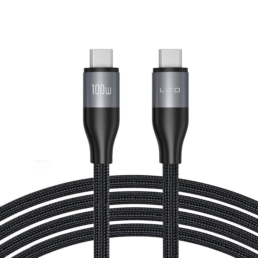 Καλώδιο Δεδομένων και Φόρτισης USB-C - USB-C Lito LD23CC, 100W, 1m, Γκρι