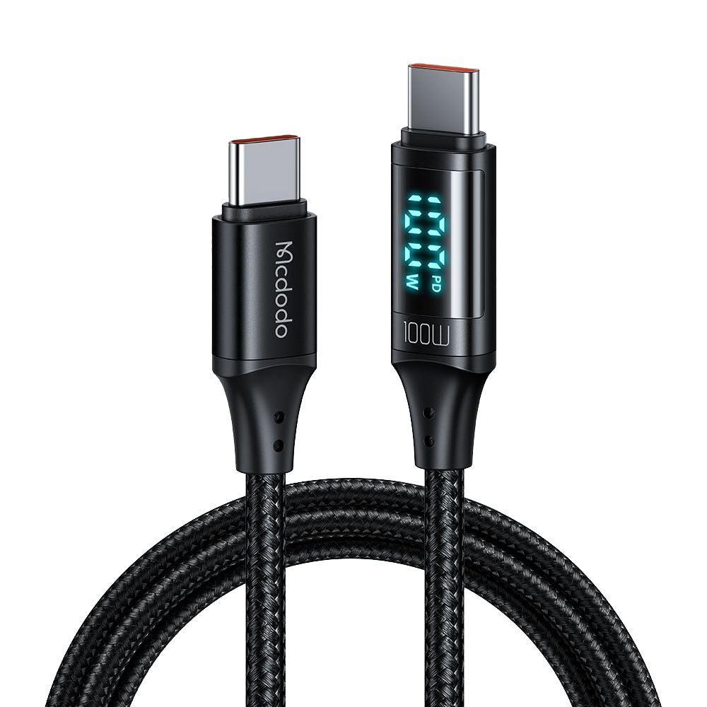 Καλώδιο Δεδομένων και Φόρτισης USB-C - USB-C McDodo CA-1100 Display, 100W, 1.2m, Μαύρο
