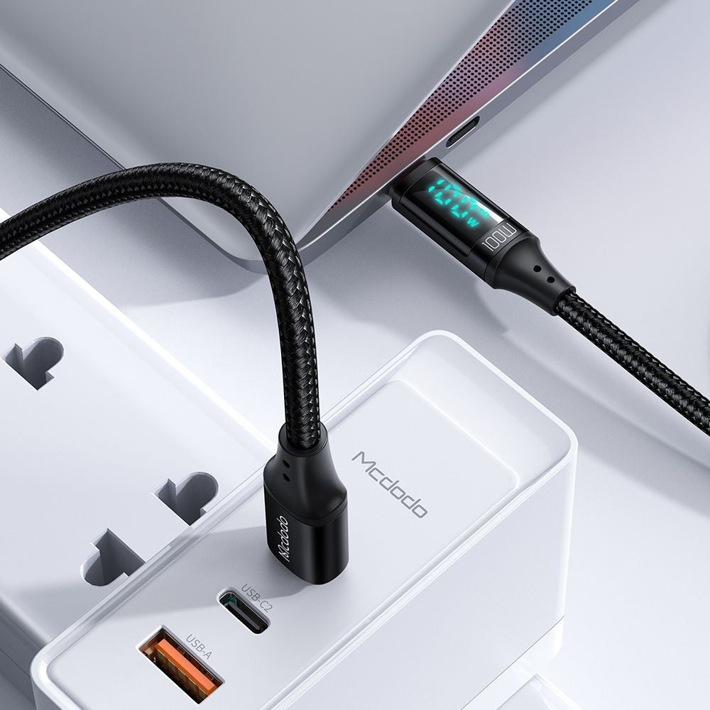 Καλώδιο Δεδομένων και Φόρτισης USB-C - USB-C McDodo CA-1100 Display, 100W, 1.2m, Μαύρο