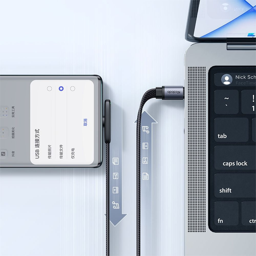 Καλώδιο Δεδομένων και Φόρτισης USB-C - USB-C McDodo CA-3360 Angled, 65W, 1.2m, Μαύρο