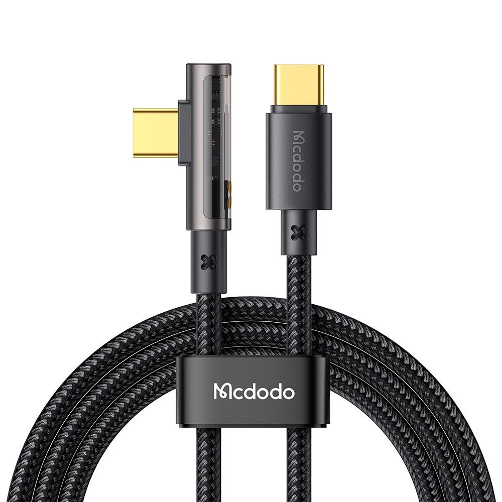 Καλώδιο Δεδομένων και Φόρτισης USB-C - USB-C McDodo CA-3400 Angled, 100W, 1.2m, Μαύρο