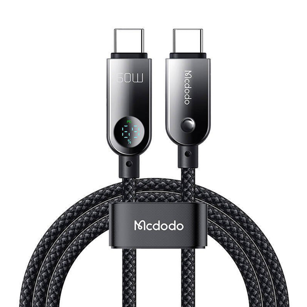 Καλώδιο Δεδομένων και Φόρτισης USB-C - USB-C McDodo CA-4780 Display, 60W, 1.2m, Μαύρο