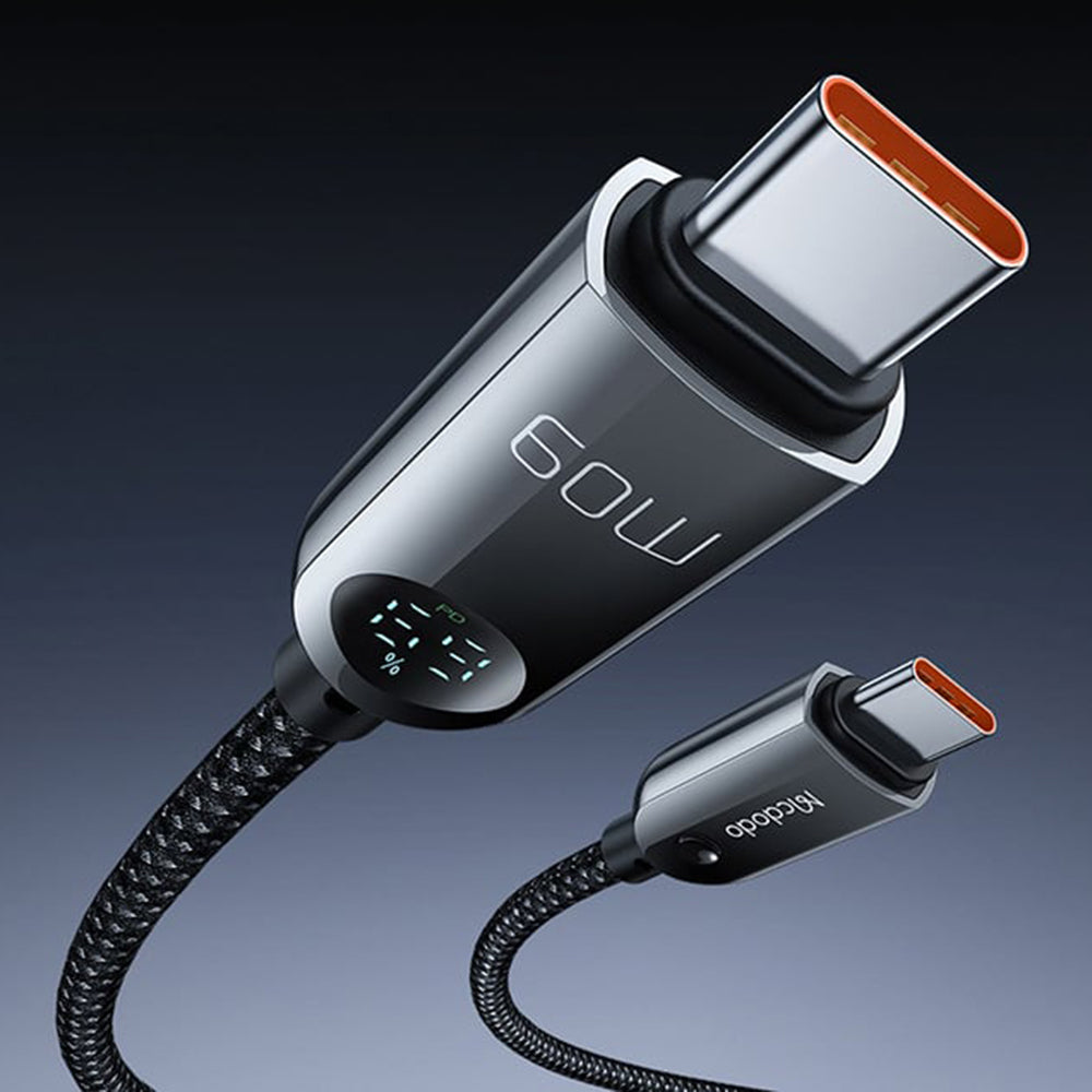 Καλώδιο Δεδομένων και Φόρτισης USB-C - USB-C McDodo CA-4780 Display, 60W, 1.2m, Μαύρο