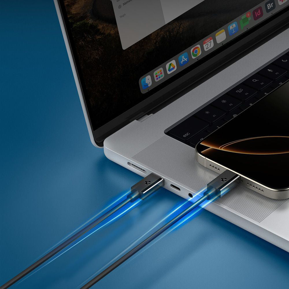 Καλώδιο Δεδομένων και Φόρτισης USB-C - USB-C Spigen Essential, 60W, 2m, Μαύρο ACA08720