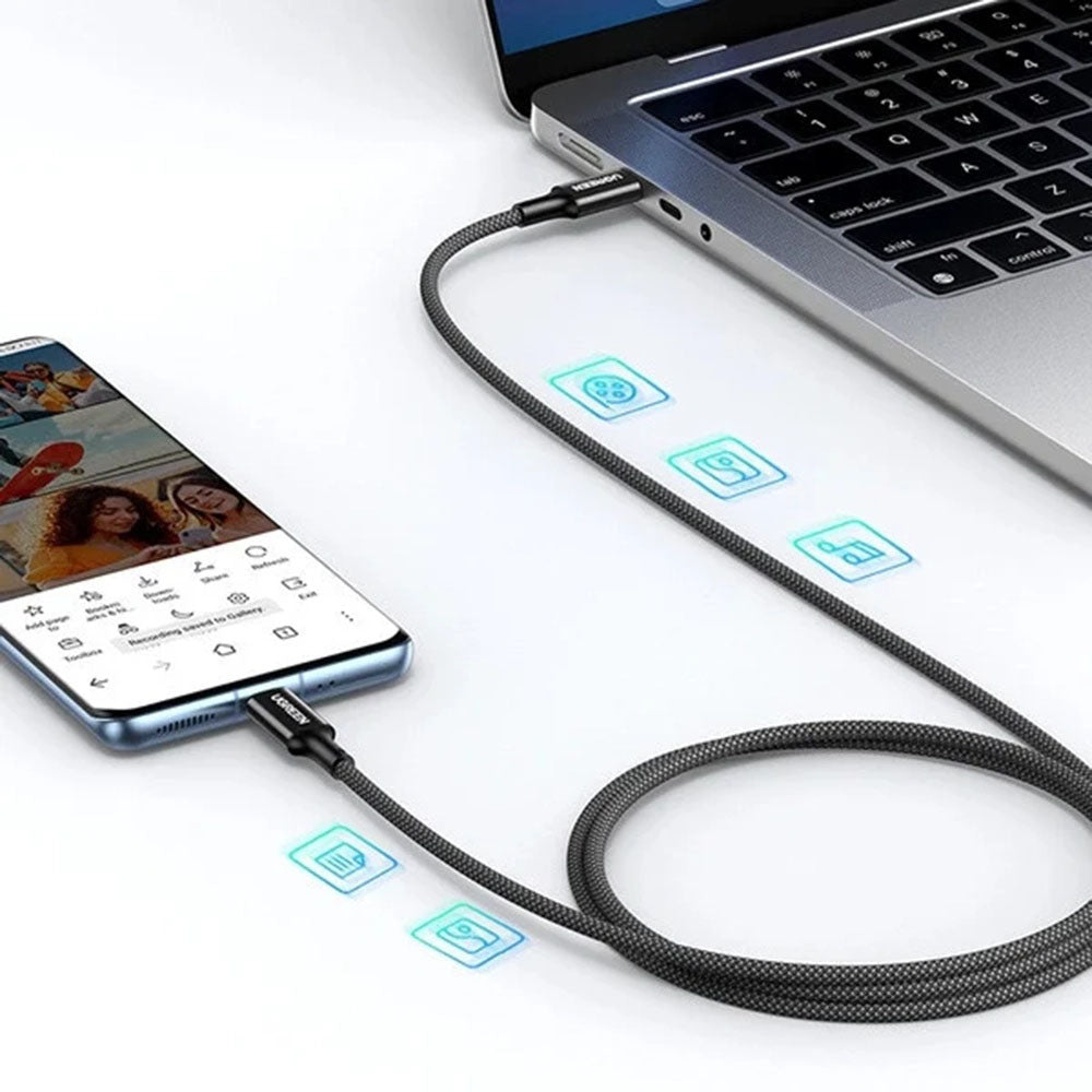 Καλώδιο Δεδομένων και Φόρτισης USB-C - USB-C UGREEN US557 (15267), 100W, 1m, Λευκό