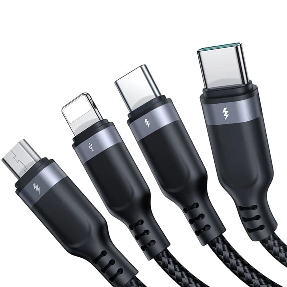 Καλώδιο φόρτισης USB-A - Lightning / microUSB / 2 x USB-C Joyroom S-1T4018A18 4in1, 20W, 1.2m, Μαύρο
