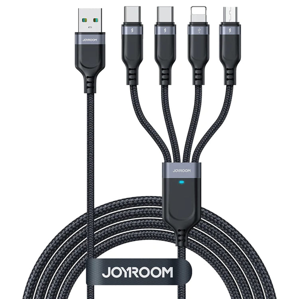 Καλώδιο φόρτισης USB-A - Lightning / microUSB / 2 x USB-C Joyroom S-1T4018A18 4in1, 20W, 1.2m, Μαύρο