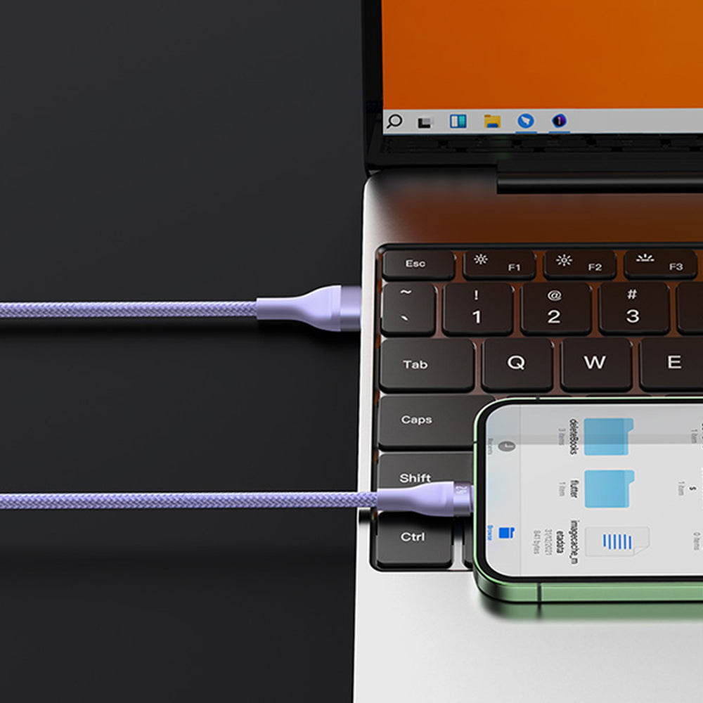 Καλώδιο Φόρτισης USB-A - Lightning / microUSB / USB-C Baseus Flash Series II 3σε1, 66W, 1.2m, Μωβ CASS040005