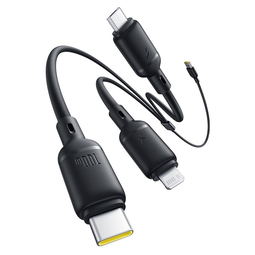 Καλώδιο Φόρτισης USB-A - Lightning / microUSB / USB-C Baseus Silky 3in1, 100W, 1.5m, Μαύρο P10377705123-00