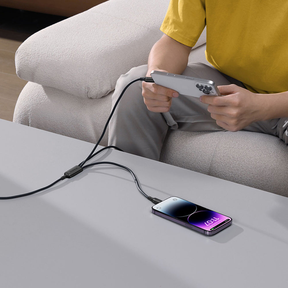 Καλώδιο Φόρτισης USB-A - Lightning / microUSB / USB-C Baseus Silky 3in1, 100W, 1.5m, Μαύρο P10377705123-00