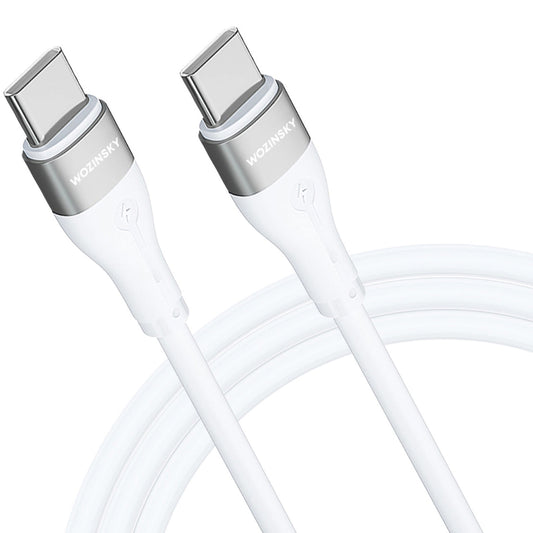 Καλώδιο φόρτισης USB-C - USB-C WZK WSTCC2, 65W, 2m, Λευκό
