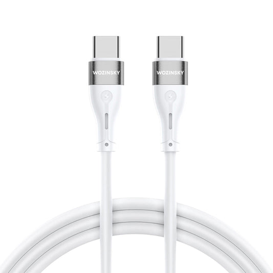 Καλώδιο φόρτισης USB-C - USB-C WZK WSTCC2, 65W, 2m, Λευκό