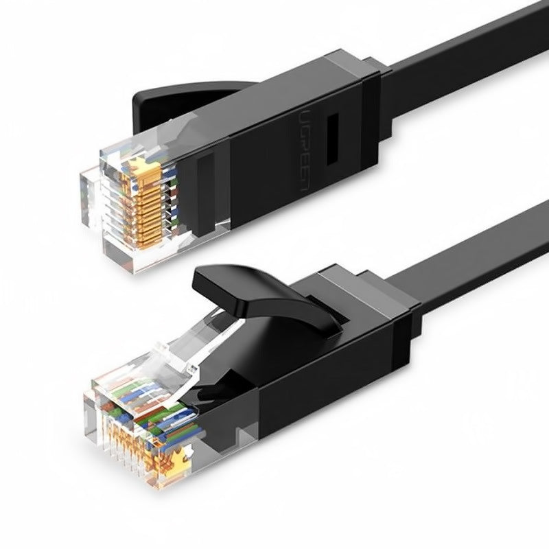 Καλώδιο δικτύου UGREEN NW102 Επίπεδο, UTP, Cat6, 1m, Μαύρο