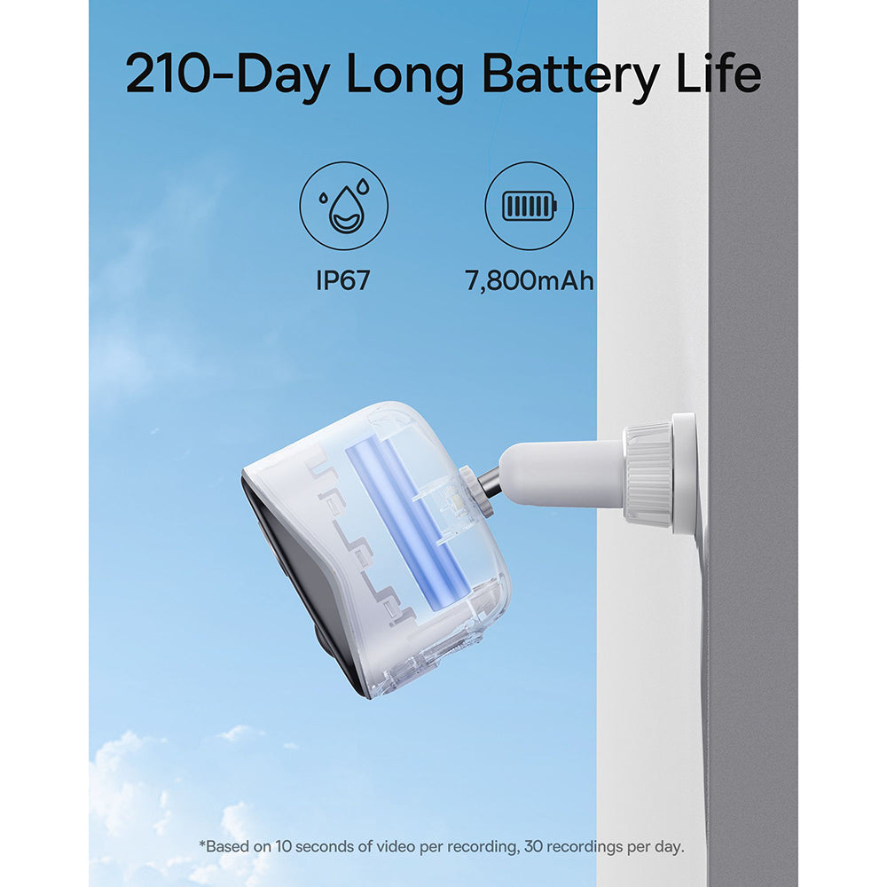 Κάμερα Παρακολούθησης Baseus N1, Wi-Fi, 2K, IP67, Εξωτερική, Λευκή S0TZ002130