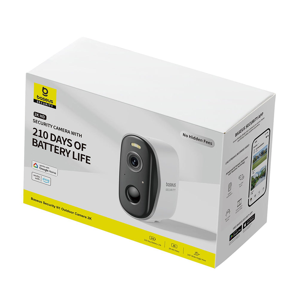 Κάμερα Παρακολούθησης Baseus N1, Wi-Fi, 2K, IP67, Εξωτερική, Λευκή S0TZ002130