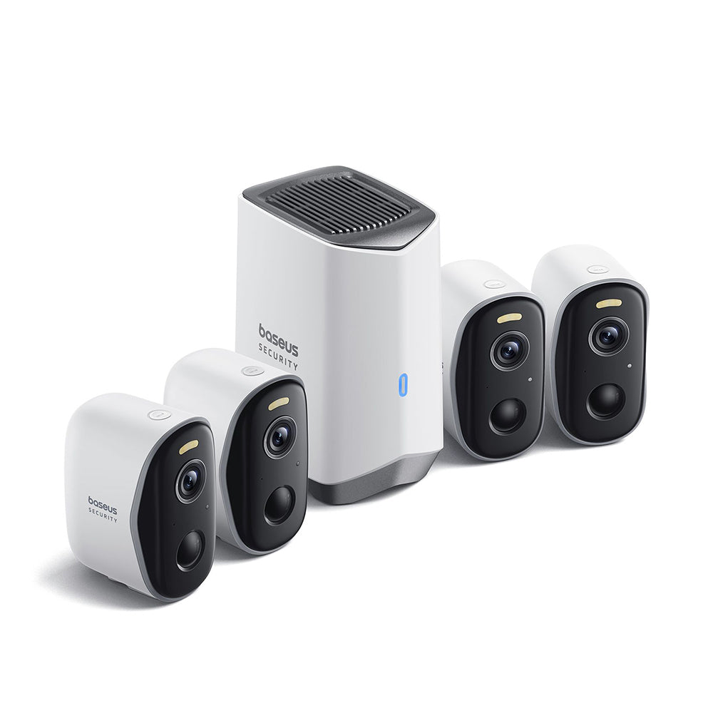 Κάμερα Παρακολούθησης Baseus N1, Wi-Fi, 2K, IP67, Εξωτερική, Σετ 4 τεμαχίων ACSLH-01