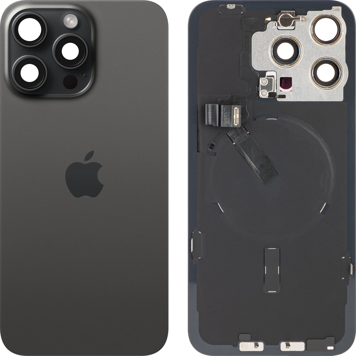 Apple iPhone 15 Pro Max Battery Cover, Black (Black Titanium), Premium Swap