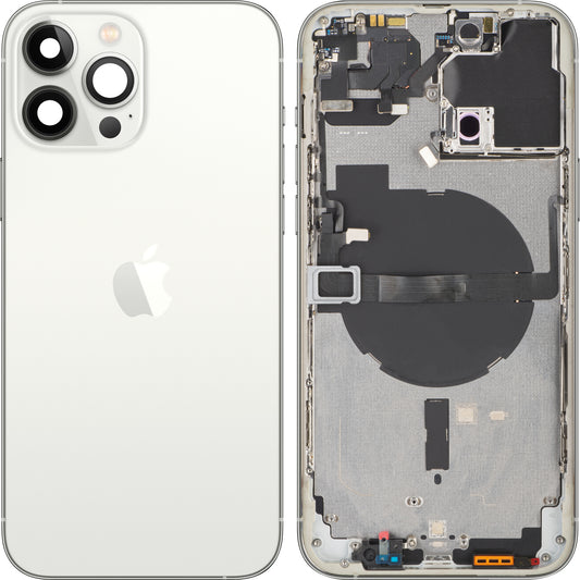 Apple iPhone 13 Pro Max Battery Cover, With Half Case, Silver, Swap