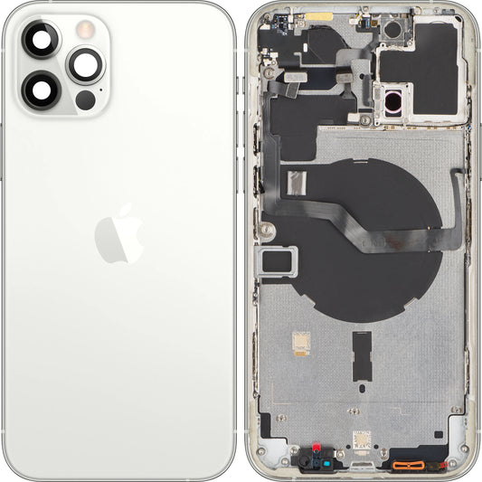 Apple iPhone 12 Pro Max Battery Cover, With Middle Case, Silver, Swap