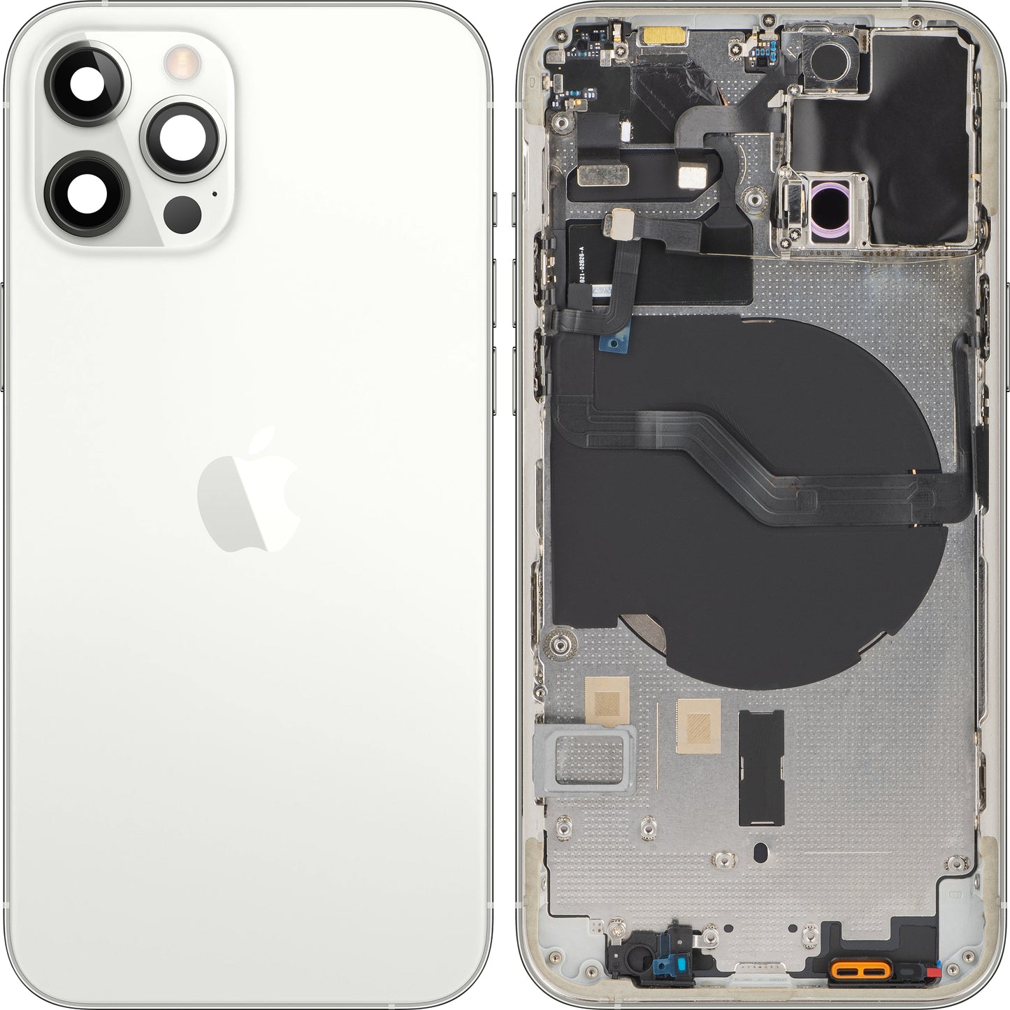 Apple iPhone 12 Pro Battery Cover, With Half Case, Silver, Swap