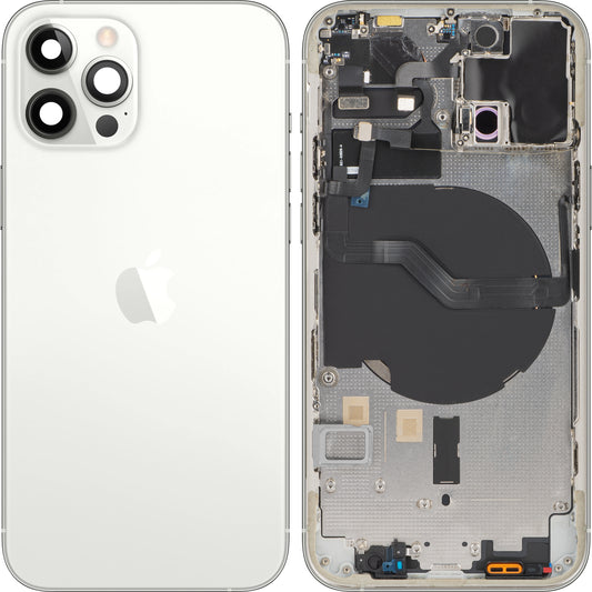 Κάλυμμα μπαταρίας Apple iPhone 12 Pro, με μισή θήκη, ασημί, Ανταλλαγή