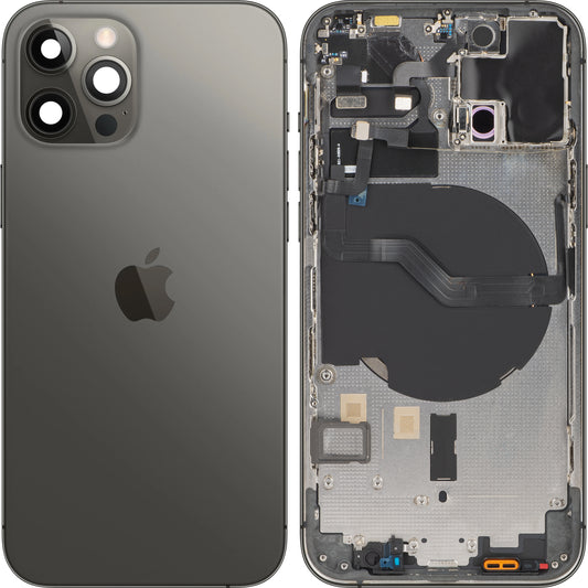 Κάλυμμα μπαταρίας Apple iPhone 12 Pro, με μισή θήκη, μαύρο (γραφίτης), Ανταλλαγή