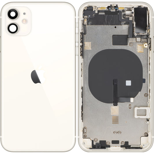 Battery Cover Apple iPhone 11, With Middle Case, White, Swap