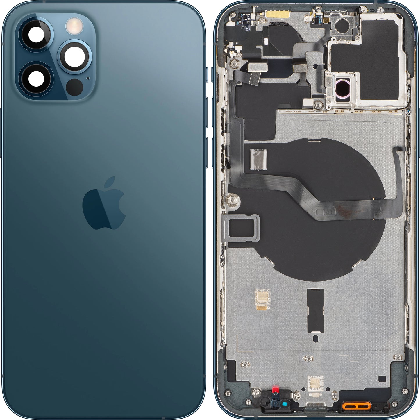 Apple iPhone 12 Pro Max Battery Cover, With Half Case, Blue (Pacific Blue), Swap
