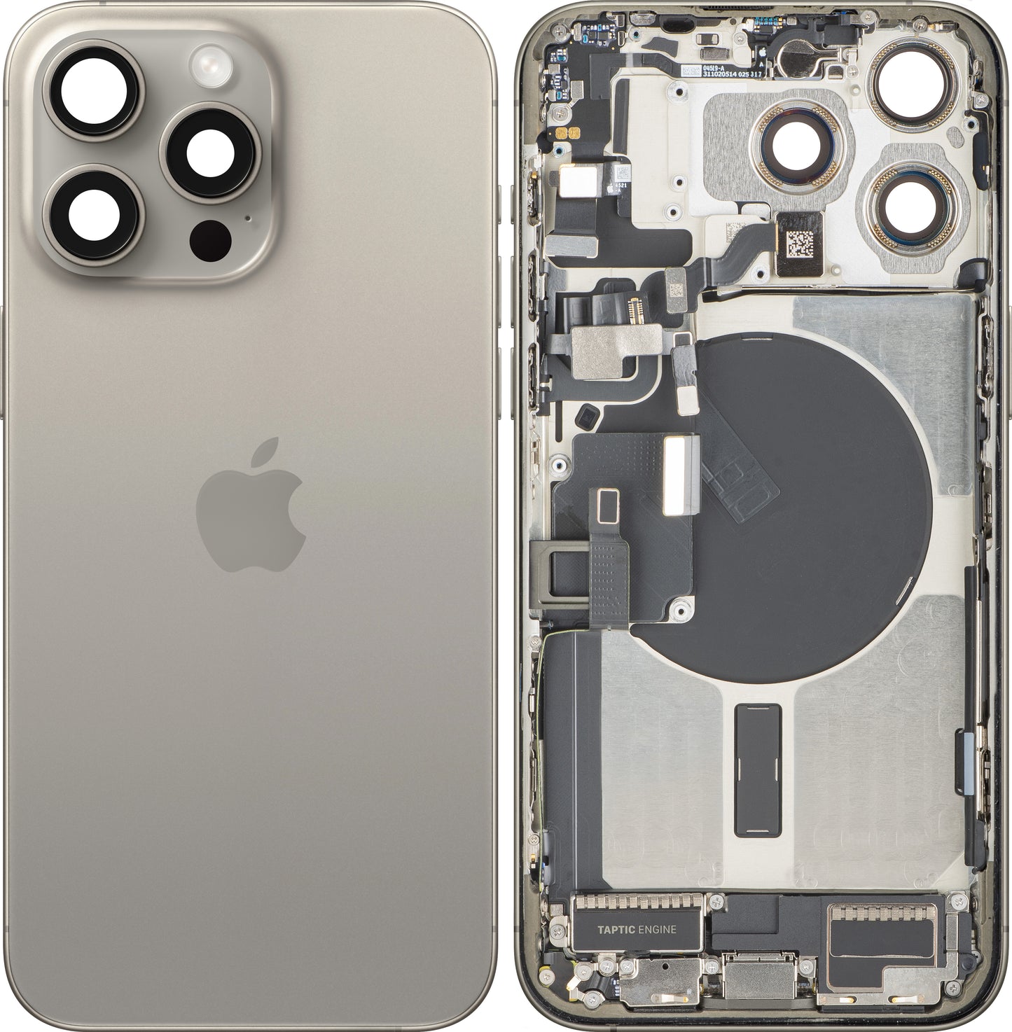 Κάλυμμα Μπαταρίας Apple iPhone 15 Pro Max, Με Μεσαίο Κέλυφος, Πλήρη Εξαρτήματα, Μπεζ (Natural Titanium), Swap