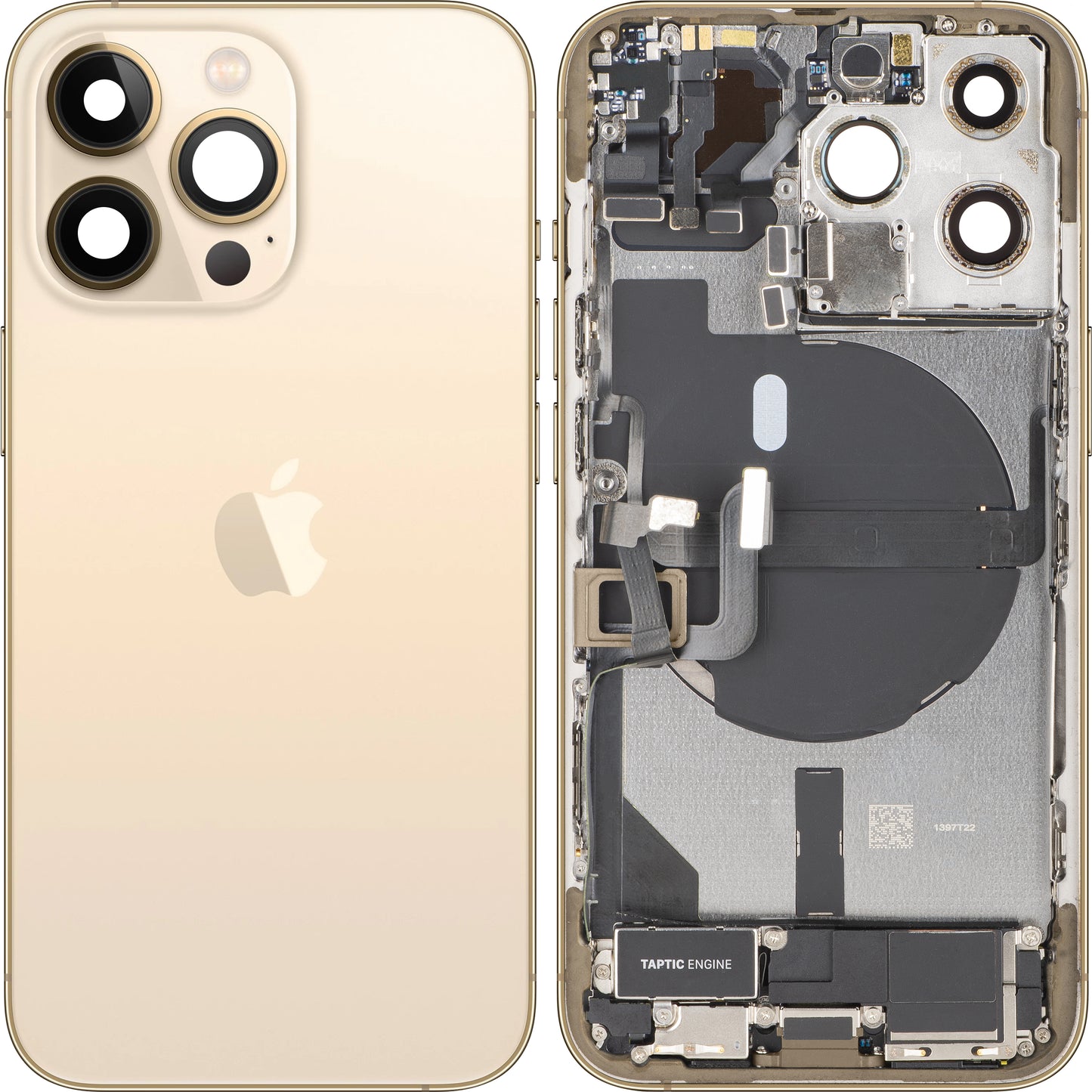 Πίσω Κάλυμμα Μπαταρίας Apple iPhone 13 Pro, Με Μεσαίο Πλαίσιο, Πλήρη Ανταλλακτικά, Χρυσό, Ανταλλαγή