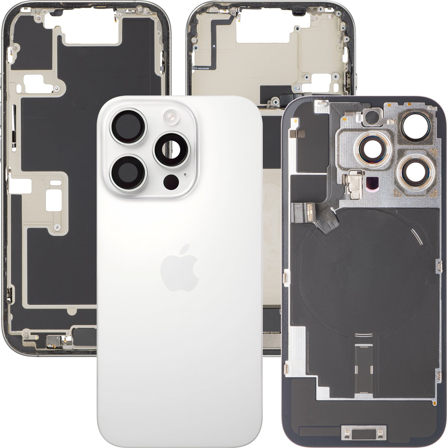 Κάλυμμα Μπαταρίας Apple iPhone 16 Pro, Με Μεσαίο Κέλυφος, Πλήρη Εξαρτήματα, Λευκό (White Titanium), Swap