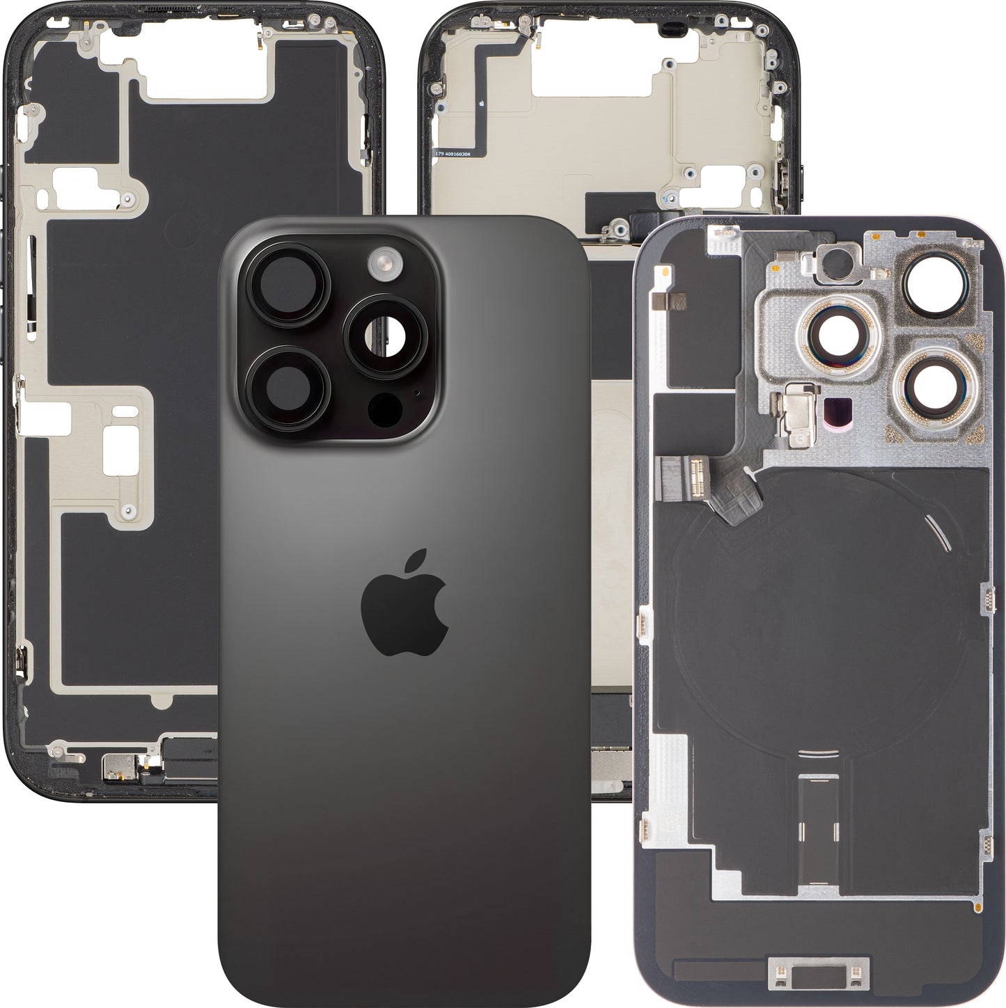 Κάλυμμα Μπαταρίας Apple iPhone 16 Pro, Με Μεσαίο Κέλυφος, Πλήρη Εξαρτήματα, Μαύρο (Black Titanium), Swap