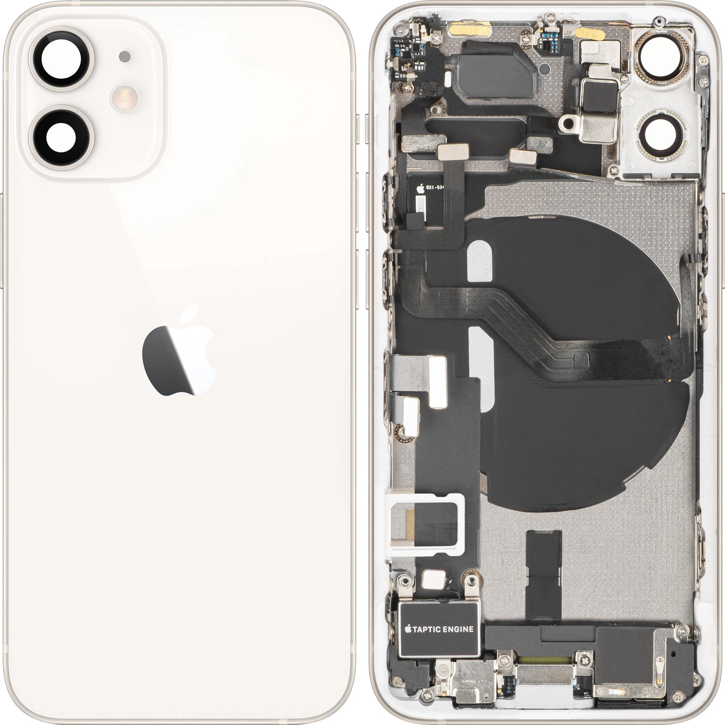 Πίσω Κάλυμμα Μπαταρίας Apple iPhone 12 mini, Με Μεσαίο Πλαίσιο, Πλήρη Ανταλλακτικά, Λευκό, Ανταλλαγή