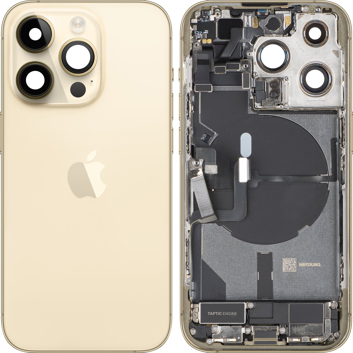 Apple iPhone 14 Pro Battery Cover, With Middle Case, US Version, Gold, Swap