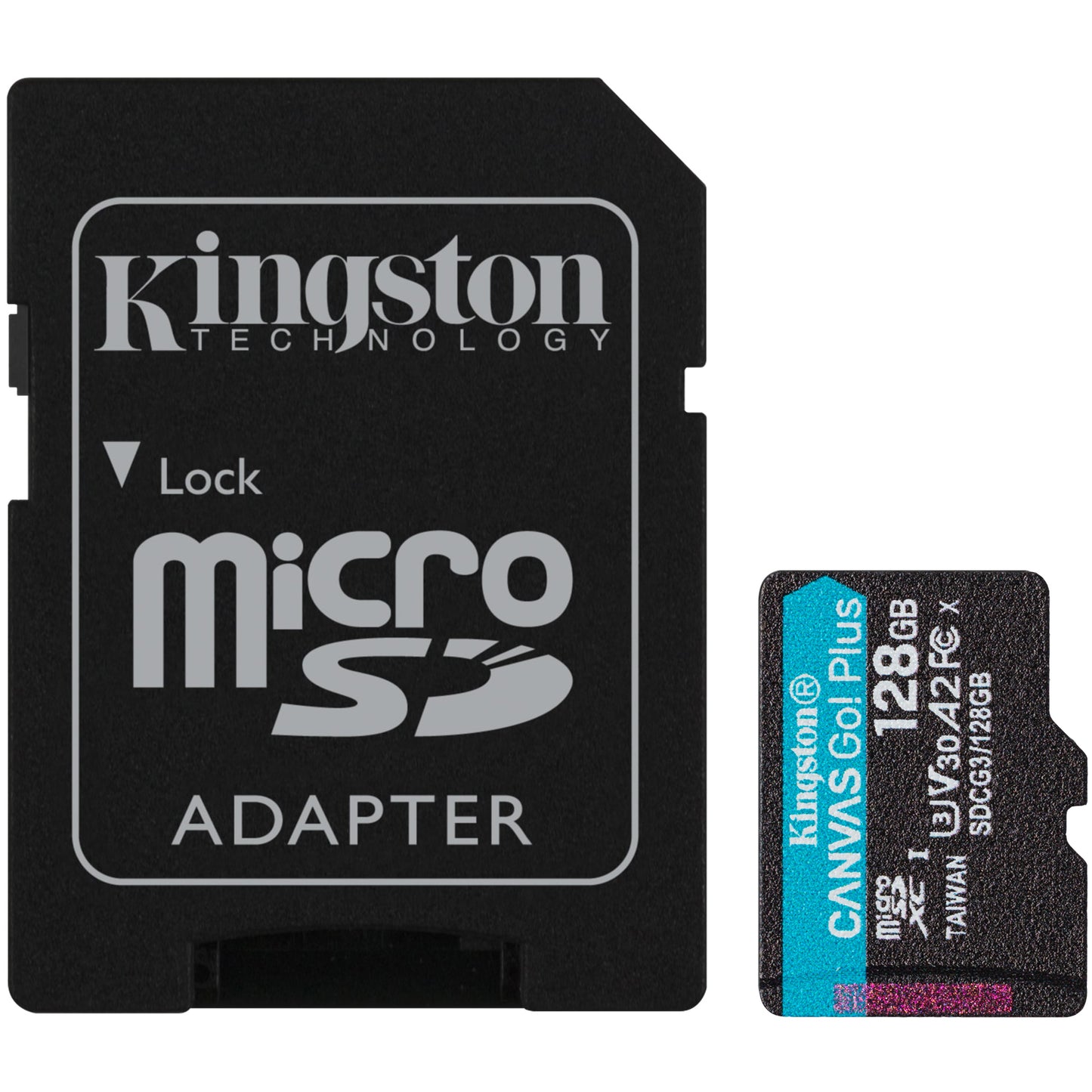 Κάρτα μνήμης microSDXC Kingston Canvas Go Plus, 128Gb, Class 10 / UHS-1 U3, με προσαρμογέα SDCG3/128GB