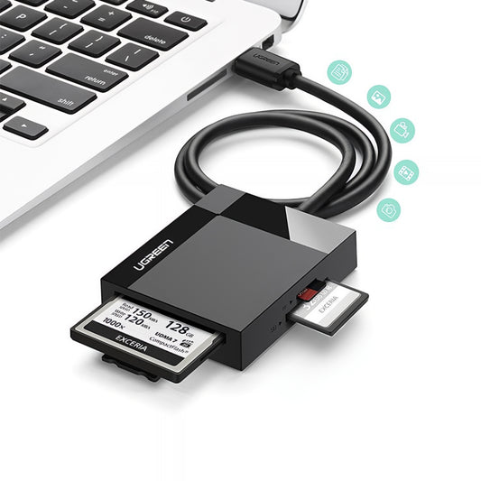 Αναγνώστης Καρτών USB 3.0 UGREEN CR125, SD - microSD - CF - MS, Μαύρο