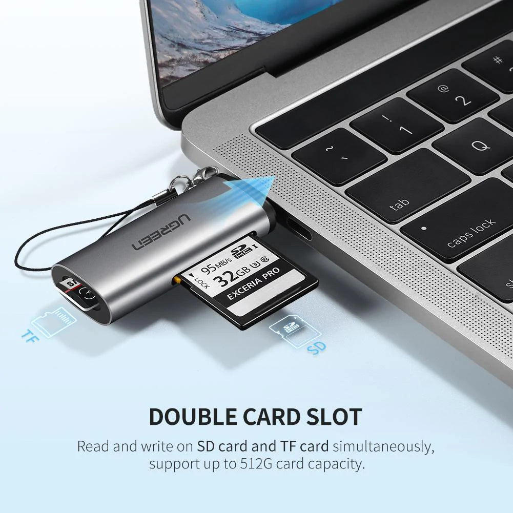 Αναγνώστης Καρτών USB-C UGREEN CM184, SD - microSD, Γκρι