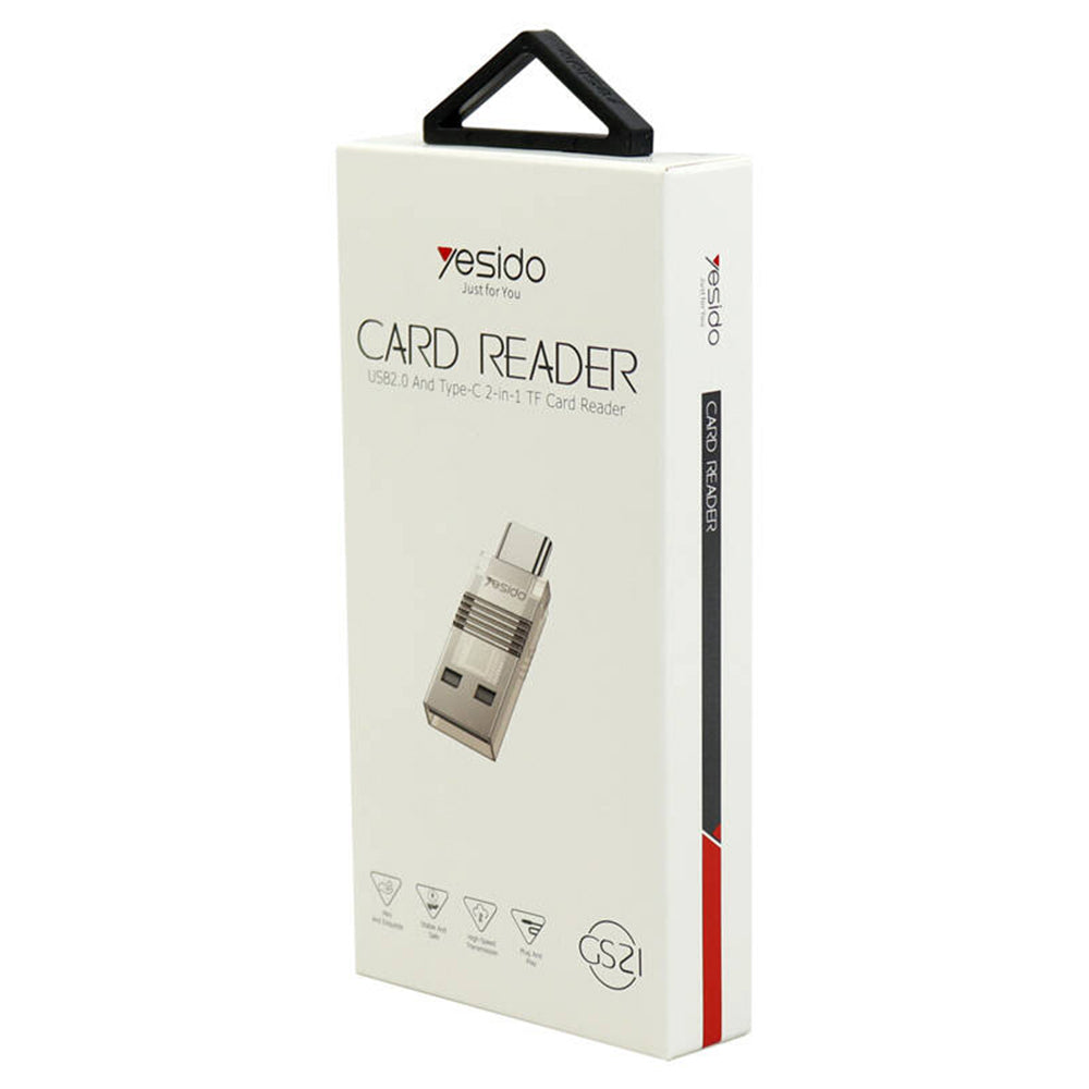 Αναγνώστης Καρτών USB / USB-C Yesido GS21, microSD, Διαφανής