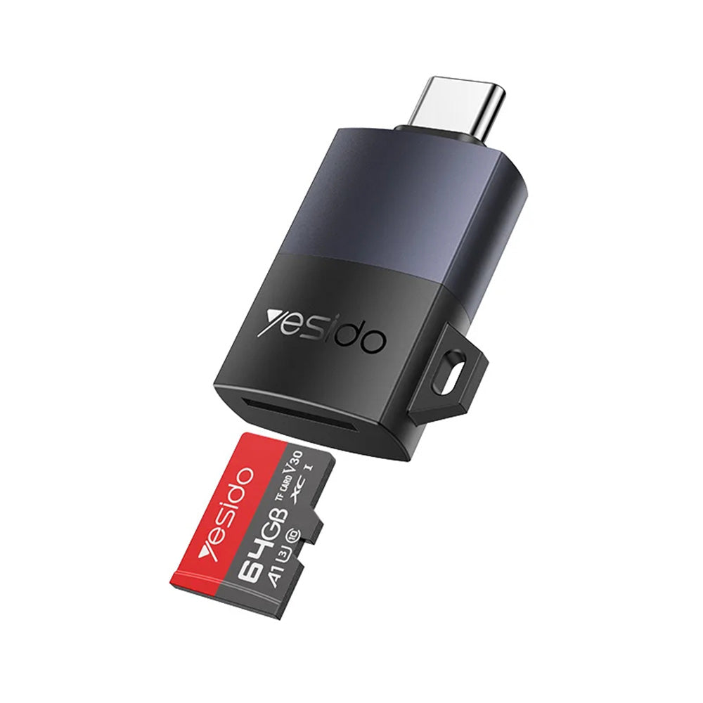 Αναγνώστης Καρτών USB-C Yesido GS37, microSD, Μαύρο