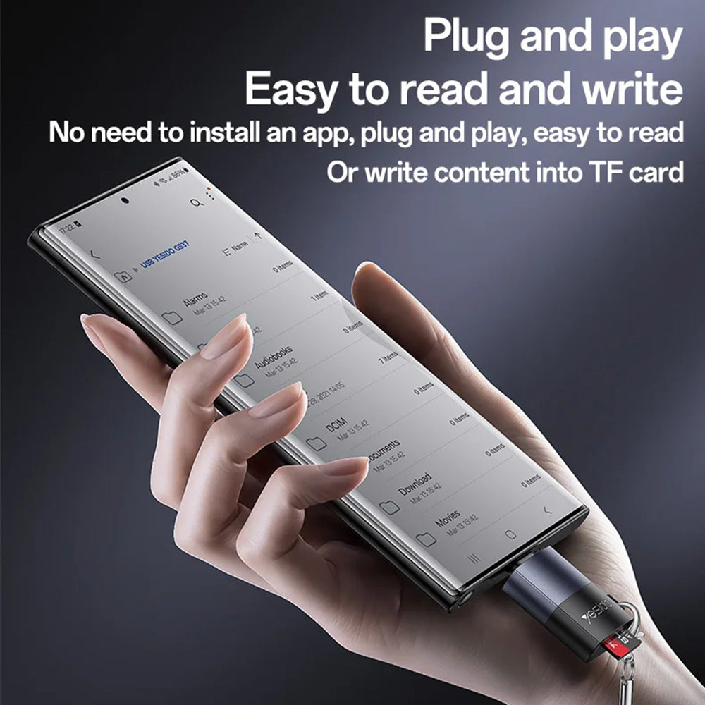 Αναγνώστης Καρτών USB-C Yesido GS37, microSD, Μαύρο