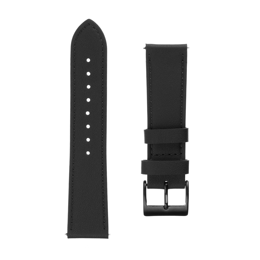 Fixed Leather Strap for Huawei Watch / Xiaomi Watch Series, 22mm, Black
