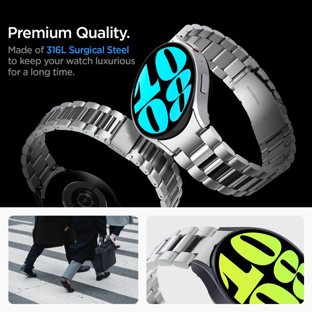 Spigen Modern Fit Band for Samsung Galaxy Watch6 44mm, Silver AMP06498