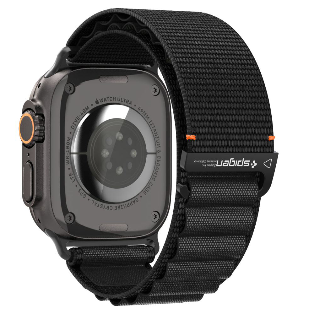 Spigen WBF1 Strap for Apple Watch 49mm / 46mm / 45mm / 44mm Series, Black AMP10144