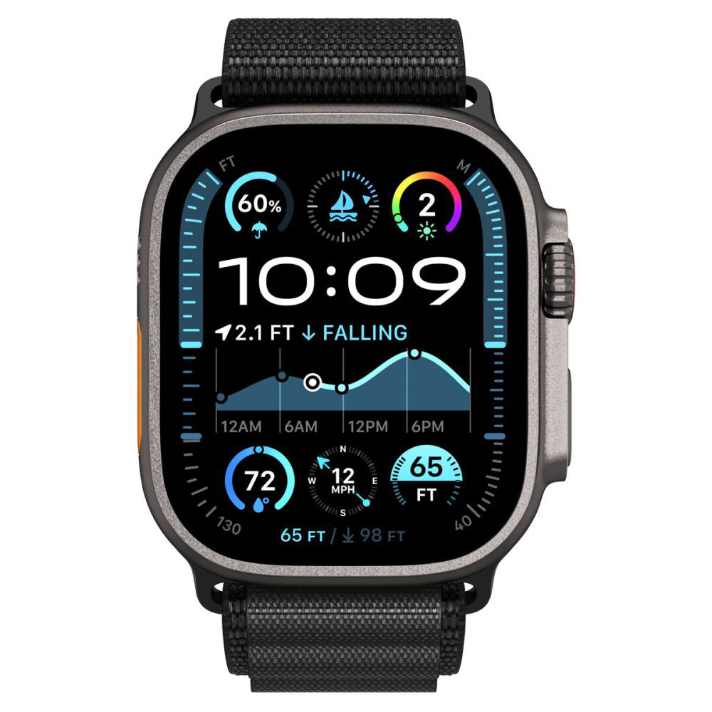Spigen WBF1 Strap for Apple Watch 49mm / 46mm / 45mm / 44mm Series, Black AMP10144